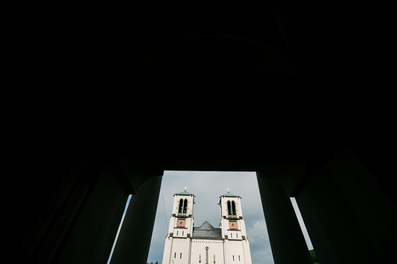 Wedding photography portfolio in Italy: Two large church towers