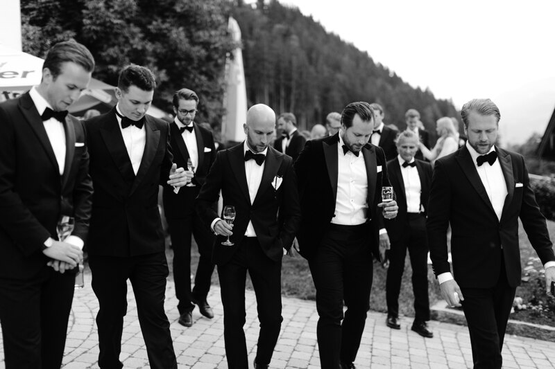Wedding photography portfolio in Italy: Men in Black Tuxedos