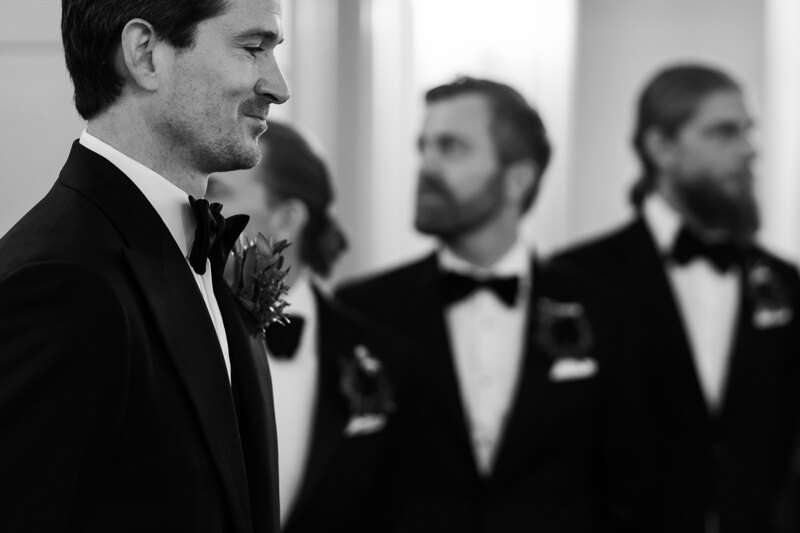 Wedding photography portfolio in Italy: Smiling groom is waiting for his beloved