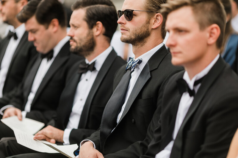Wedding photoshoot in Italy: Men in Black Tuxedos and Bow Ties