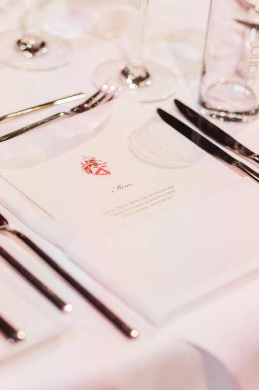 Wedding photography portfolio in Italy: Beautiful table setting with a menu card for each guest